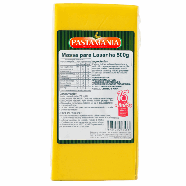 Massa para Lasanha 500 g